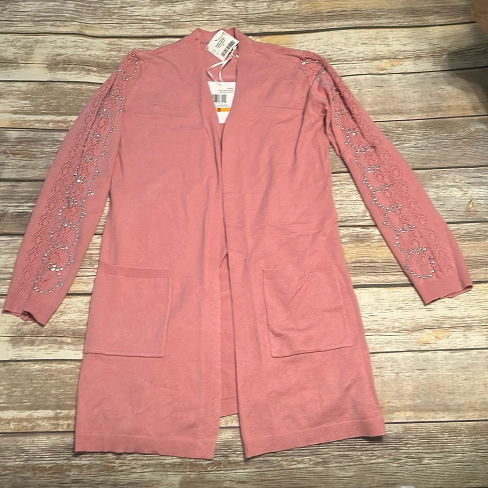 Carolyn Taylor Perlan - L/S Open Front Luxe Cardigan With Studs